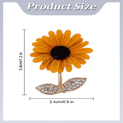 1Pc Spray Printed Alloy Rhinestone Brooches JEWB-LP0004-05-1