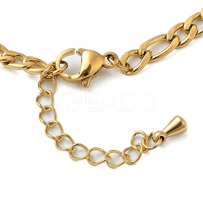 304 Stainless Steel Enamel Cherry Charm Bracelets BJEW-M095-01G-1