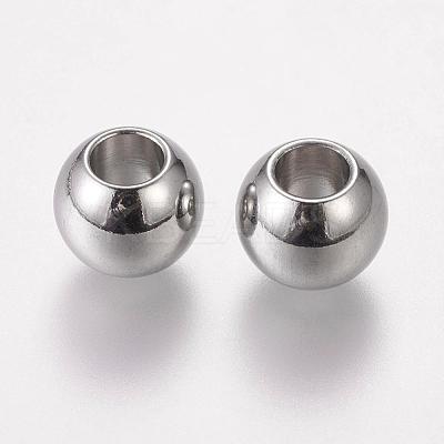 Tarnish Resistant 304 Stainless Steel European Beads STAS-E034-1-1