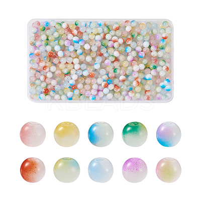 500Pcs 10 Colors Imitation Jade Glass Beads DGLA-KS0001-01-1