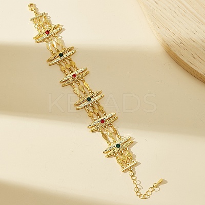 Vintage Alloy Micro Pave Cubic Zirconia Link Chain Bracelets for Women SQ3923-1