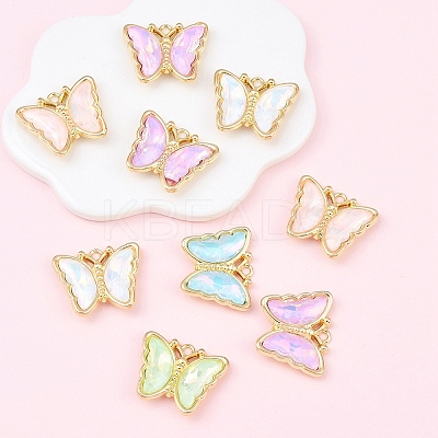 10Pcs Alloy Glass Pendants GLAA-YW0005-19-1