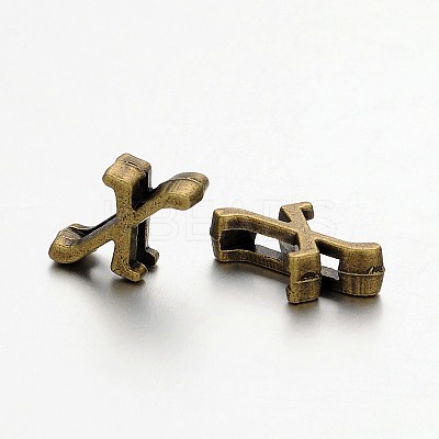 Tibetan Style Antique Bronze Plated Alloy Letter Slide Charms PALLOY-J542-X-NF-1