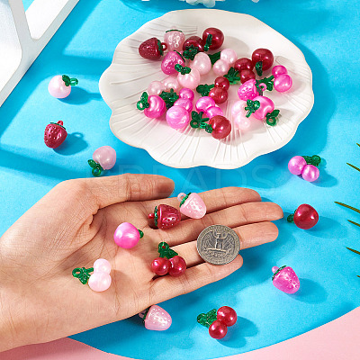 36Pcs 9 Styles Resin Pendants CRES-TA0001-49-1