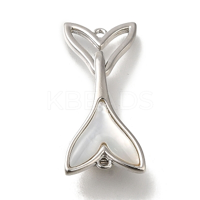 Brass with Shell Fold Over Clasps KK-H480-48P-01-1