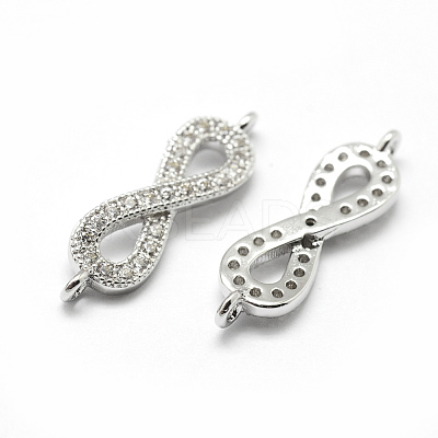 Brass Micro Pave Grade AAA Cubic Zirconia Links ZIRC-P071-09P-NR-1
