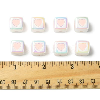 10Pcs Opaque Acrylic Enamel Beads ACRC-FS0001-02G-1