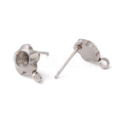 Non-Tarnish 304 Stainless Steel Stud Earring Findings STAS-P308-04P-1
