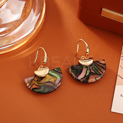 Brass & Paua Shell Dangle Earrings WG60023-04-1