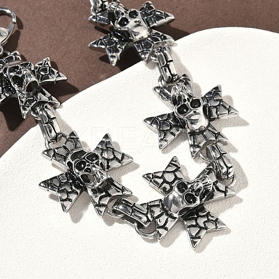 304 Stainless Steel Link Chain Bracelets for Men Women BJEW-D385-01AS-1