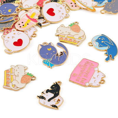 20Pcs 10 Colors Cute Alloy Pendants ENAM-TA0001-91-1