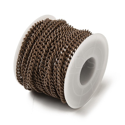 Spray Painted 304 Stainless Steel Curb Chains STAS-B067-05B-03-1