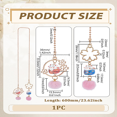 1Pc Lucky Cat Car Charm Porcelain Figurine Hanging Pendant Decorations AJEW-LP0012-17-1