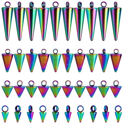 40Pcs 4 Style 304 Stainless Steel Pendants STAS-SZ0002-98-1
