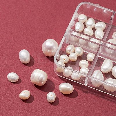 4 Styles Natural Cultured Freshwater Pearl Beads SHEL-FS0001-04-1
