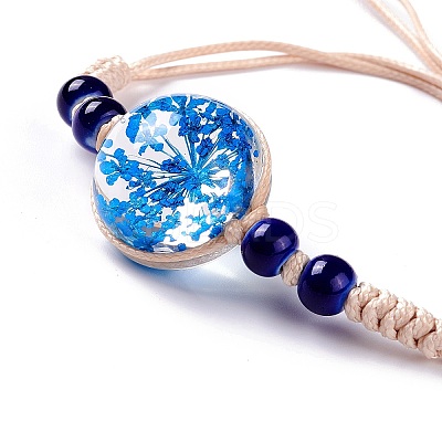 Handmade Dry Pressed Flower Link Bracelet for Girl Women LS-BJEW-C004-01F-1