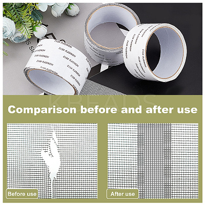 3 Rolls 3 Colors Self-adhesive Plastic Window Screen Repair Tapes FIND-AR0002-26-1