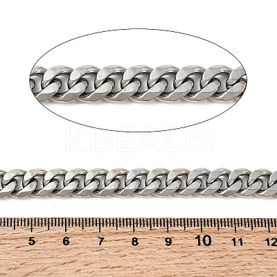 Tarnish Resistant Men's Jewelry Making 201 Stainless Steel Curb Chains CHS-A003B-2.5mm-1