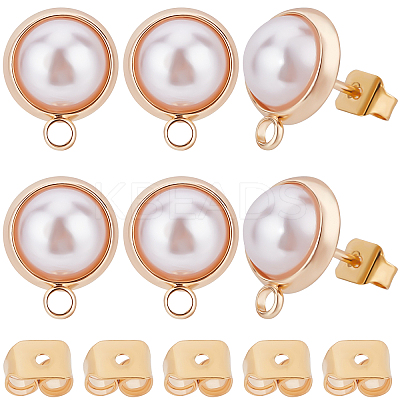 20Pcs Brass Stud Earring Findings MAK-BBC0001-28-1