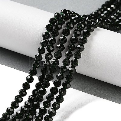 Synthetic Green Goldstone Beads Strands G-A233-A01-02-1