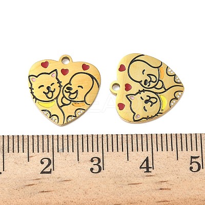 304 Stainless Steel Enamel Pendants STAS-G360-02G-1