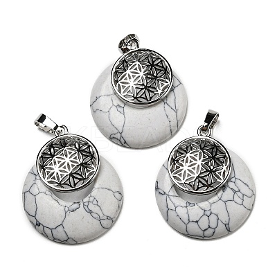 Natural Howlite Pendants KK-F751-M-A17-1
