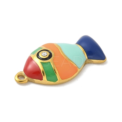304 Stainless Steel Enamel Pendants STAS-K306-21G-01-1