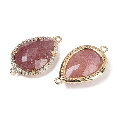 Natural Strawberry Quartz Faceted Teardrop Links G-B126-03G-05-1