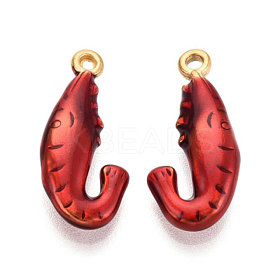 304 Stainless Steel Enamel Pendants STAS-N124-23G-1