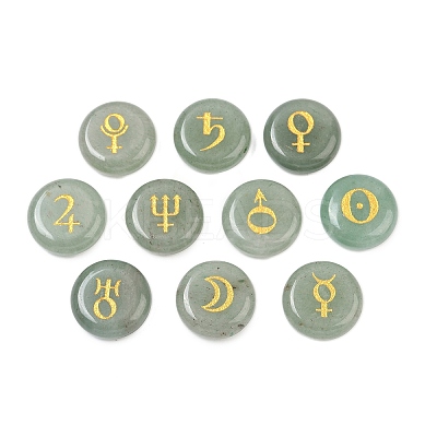 10Pcs 10 Styles Natural Green Aventurine Cabochons G-G193-03C-1