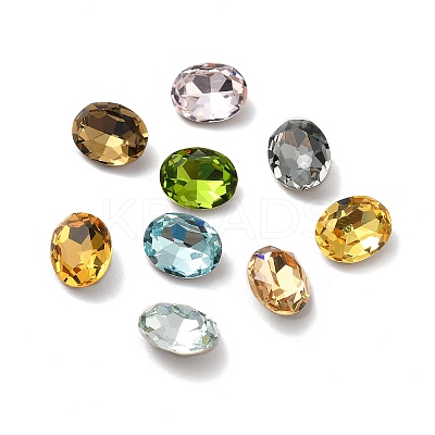 Faceted K9 Glass Rhinestone Cabochons GGLA-R402-07B-1