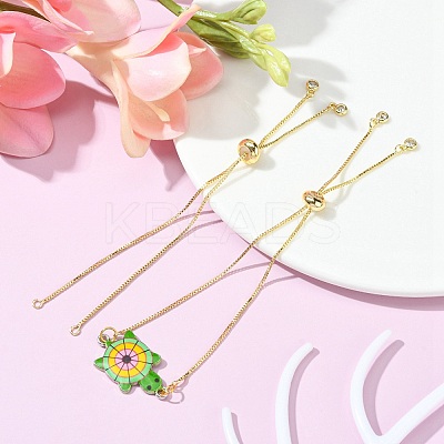 Rack Plating Brass Box Chain Slider Bracelets MAK-YW0001-04G-1