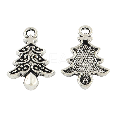 Tibetan Style Christmas Tree Alloy Pendants LS-TIBEP-Q050-09AS-RS-1