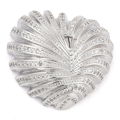 Brass Micro Pave Clear Cubic Zirconia Pendants KK-M307-06P-1