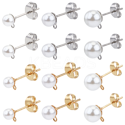 304 Stainless Steel Stud Earring Findings EJEW-SP0001-17K-1
