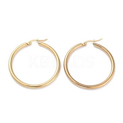 Ring 304 Stainless Steel Hoop Earrings for Women Men EJEW-B049-01E-G-1