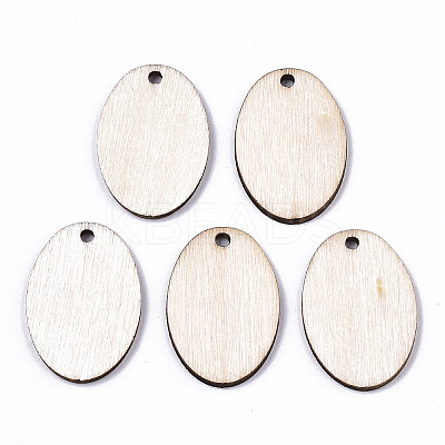 Unfinished Natural Poplar Wood Pendants LS-WOOD-S045-111-1