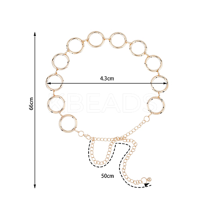 2Pcs 2 Colors Alloy Ring Link Chain Waist Belts FIND-FH0008-49-1
