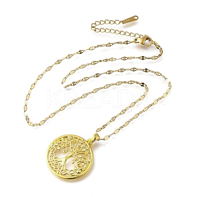 Brass Micro Pave Clear Cubic Zirconia Tree of Life Pendants LS-NJEW-H066-01C-G-1