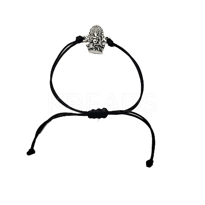 Alloy Ganesha Bead Braided Bead Bracelets NI5372-3-1