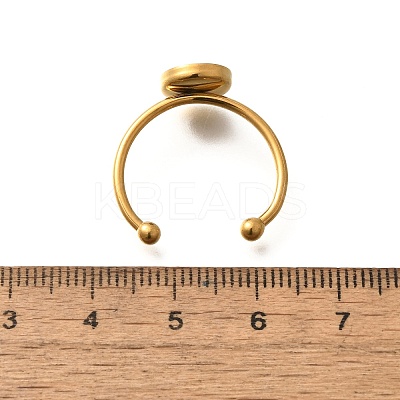 304 Stainless Steel Open Cuff Ring Components STAS-M057-01C-G-1