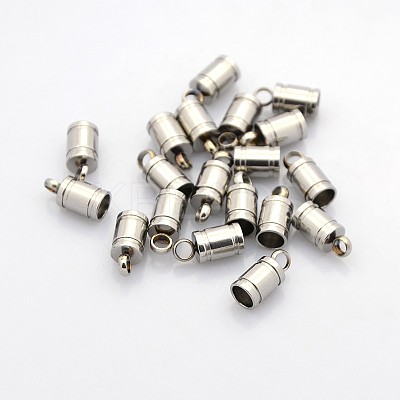 Tarnish Resistant 201 Stainless Steel Cord Ends STAS-N034-07-1