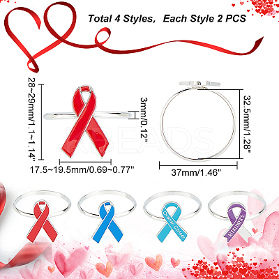 8Pcs 4 Style Alloy Enamel Napkin Rings DJEW-PH0001-18-1