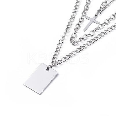 Non-Tarnish 304 Stainless Steel Pendant Necklaces Sets NJEW-JN02525-1