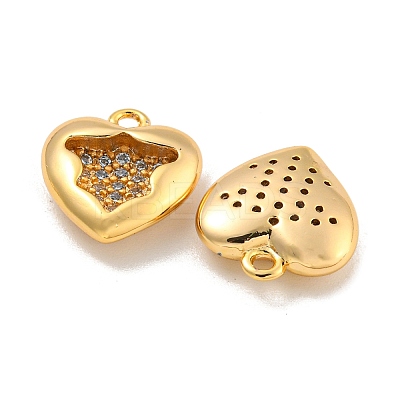 Brass Micro Pave Clear Cubic Zirconia Pendants KK-U006-07G-02-1