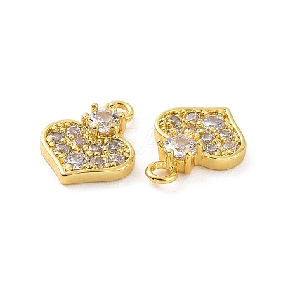 Brass Micro Pave Cubic Zirconia Charms KK-E068-VF186-1