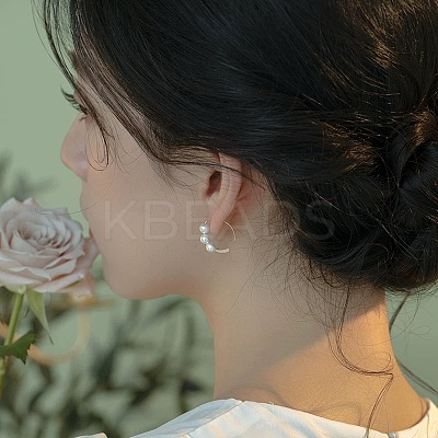 Alloy Plastic Pearl Round Cuff Earrings FS-WG69B0D-02-1
