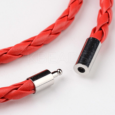 Braided Imitation Leather Cord Wrap Bracelets BJEW-L566-02B-1
