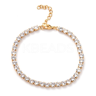 304 Stainless Steel Rhinestone Strass Chain Bracelets STAS-B021-14-1