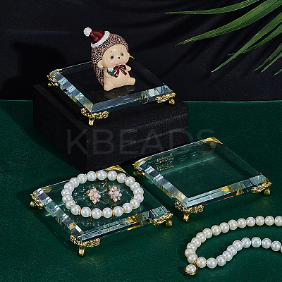 Square Clear Glass Display Riser Stands AJEW-WH0816-099G-1